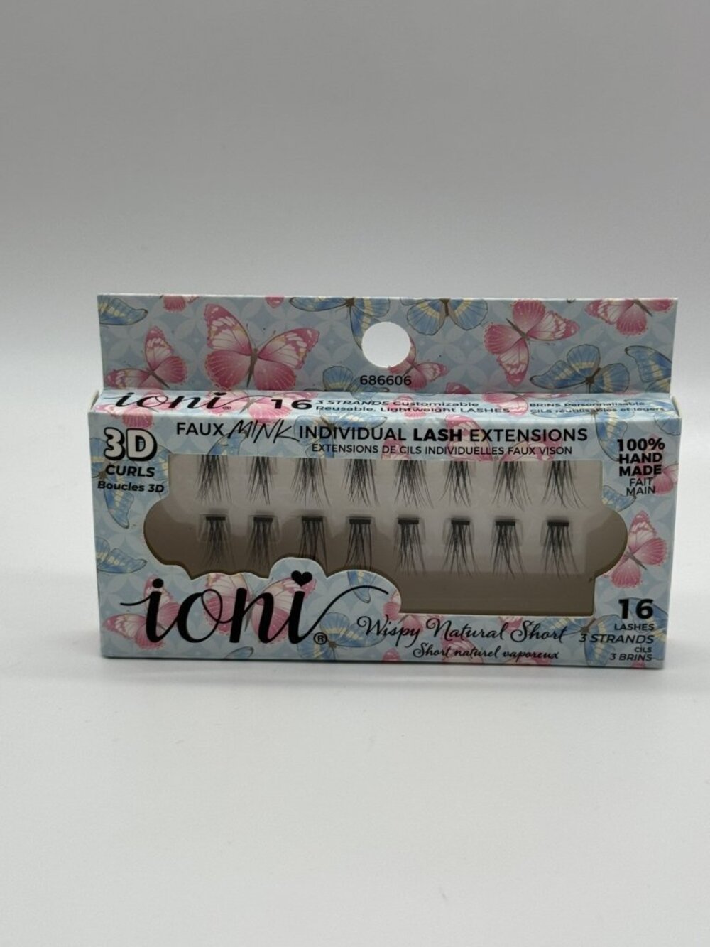 Ioni 3D Curls Faux Mink Individual Lash Extensions Wispy Natural Short Brand New